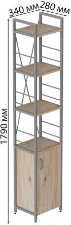 Етажерка 4/34 Ferrum-decor Серії Конект з тумбою 179x34x28 Сірий ДСП Сан-Марино (FRD-104478)