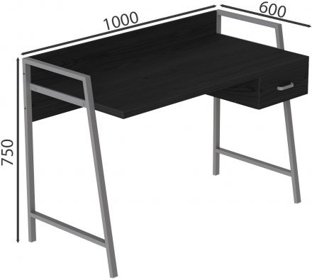 Письмовий стіл Ferrum-decor 750x1000x600 Сірий метал ДСП Сосна Кембра 32 мм (FRD-103431)