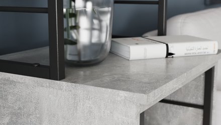 Стіл-тумба трансформер Смарт 3/1 з етажеркою Ferrum-decor 1430x1450x500 Чорний метал ДСП Бетон 16 мм (FRD-105115) Стіл-тумба трансформер Смарт 3/1 з етажеркою Ferrum-decor 1430x1450x500 Чорний метал ДСП Бетон 16 мм (FRD-105115)
