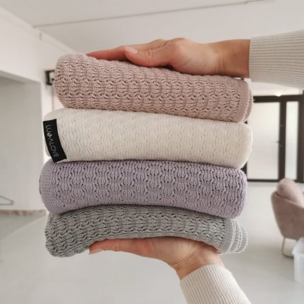 Плед плетений Butterfly 90x90 см Baby Blue lullalove-0161