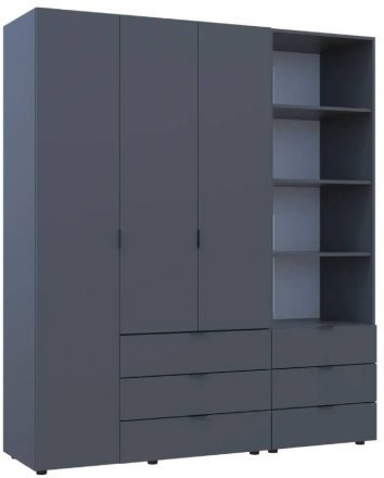 Шафа для одягу Doros Гелар Графіт 3ДСП з пеналом 176.2х49.5х203.4 (DRS-011920)