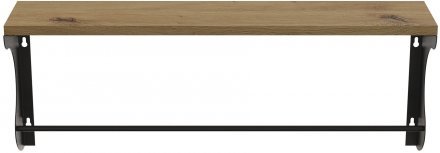 Полиця настінна Ferrum-decor Юзібі 270x600x150 метал Чорний ДСП Дуб Артизан 16 мм (FRD-102679)