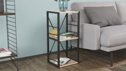 Етажерка 3/34 Ferrum-decor Серії Конект 73x34x28 чорний ДСП Дуб Сан-Марино 16мм (FRD-104290) Етажерка 3/34 Ferrum-decor Серії Конект 73x34x28 чорний ДСП Дуб Сан-Марино 16мм (FRD-104290)