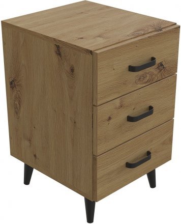 Тумба Віва 3 на конусних ніжках Ferrum-decor 56,5x35x40 Чорний метал ДСП Дуб Артизан 16 мм (FRD-106824) Тумба Віва 3 на конусних ніжках Ferrum-decor 56,5x35x40 Чорний метал ДСП Дуб Артизан 16 мм (FRD-106824)
