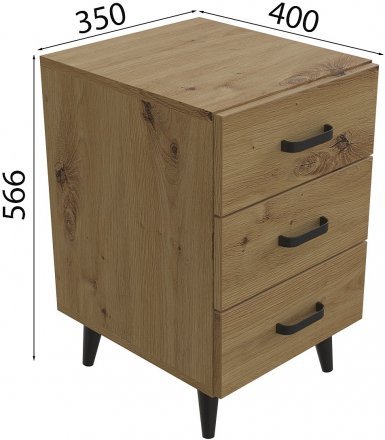 Тумба Віва 3 на конусних ніжках Ferrum-decor 56,5x35x40 Чорний метал ДСП Дуб Артизан 16 мм (FRD-106824) Тумба Віва 3 на конусних ніжках Ferrum-decor 56,5x35x40 Чорний метал ДСП Дуб Артизан 16 мм (FRD-106824)
