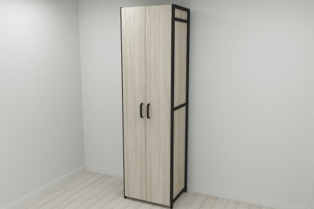 Шафа Гардероб Уні секція 6 серії Конект Ferrum-decor 220x60x50см Чорний метал ДСП Дуб Сонома 16 мм (FRD-104573) Шафа Гардероб Уні секція 6 серії Конект Ferrum-decor 220x60x50см Чорний метал ДСП Дуб Сонома 16 мм (FRD-104573)