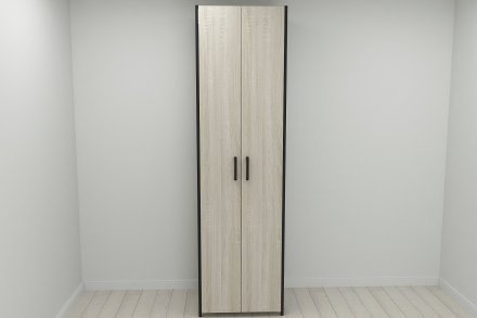 Шафа Гардероб Уні секція 6 серії Конект Ferrum-decor 220x60x50см Чорний метал ДСП Дуб Сонома 16 мм (FRD-104573) Шафа Гардероб Уні секція 6 серії Конект Ferrum-decor 220x60x50см Чорний метал ДСП Дуб Сонома 16 мм (FRD-104573)