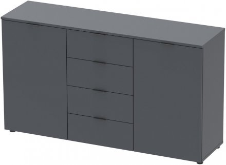 Комод у спальню Doros Рон 5 140х38х81 см Графіт (DRS-011301)