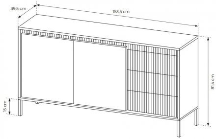 Комод Perfect Home Сенсо / Senso 2-дверний з 3 шухлядами 2D3S/153 Беж (PFH-091107) Комод Perfect Home Сенсо / Senso 2-дверний з 3 шухлядами 2D3S/153 Беж (PFH-091107)