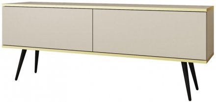 Тумба під телевізор Perfect Home Оро / Oro 2-дверна з чорними ніжками RTV135 Бежевий (PFH-091326)
