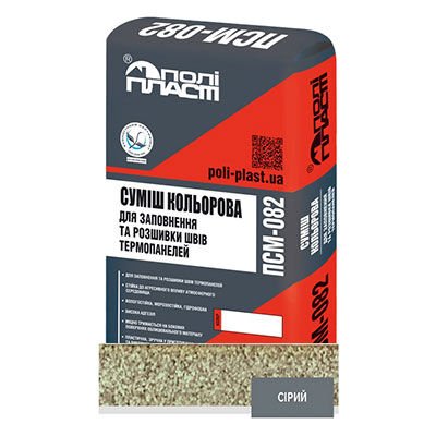 Суміш для заповнення та розшивки швів термопанелей ПСМ-082 сіра Суміш для заповнення та розшивки швів термопанелей ПСМ-082 сіра