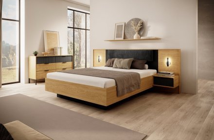 Ліжко (каркас) Perfect Home Балтик / Baltic 160 з м'яким ізголів'ям двоспальне Дуб балтик/чорний (PFH-091380) Ліжко (каркас) Perfect Home Балтик / Baltic 160 з м'яким ізголів'ям двоспальне Дуб балтик/чорний (PFH-091380)