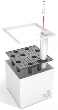 Вазон із системою автополиву Cubico Flower Lover 21x21x21 чорний глянцевий 23177