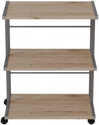 Етажерка на коліщатках Ferrum-decor Каміло 75x40x60 метал Сірий ДСП Дуб Сан-Марино 16мм (FRD-102548)