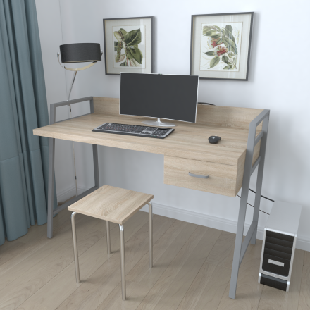Письмовий стіл Ferrum-decor 750x1000x600 Сірий метал ДСП Дуб Сонома 32 мм (FRD-103432) Письмовий стіл Ferrum-decor 750x1000x600 Сірий метал ДСП Дуб Сонома 32 мм (FRD-103432)