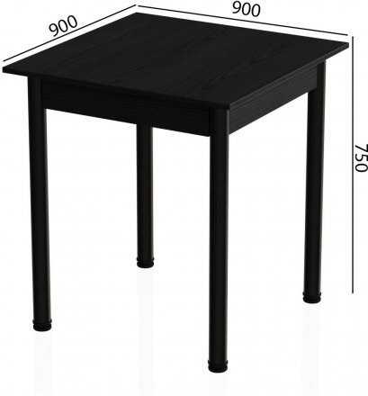 Стіл кухонний Ferrum-decor Агата 75x90x90 Чорний ДСП Сосна Кембра 16мм (FRD-105686)