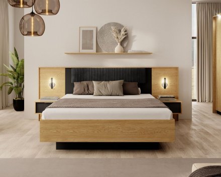 Тумби приліжкові 2 шт. Perfect Home Балтик / Baltic 1S/49 з 1 шухлядою та підсвіткою Дуб балтик/чорний (PFH-091378) Тумби приліжкові 2 шт. Perfect Home Балтик / Baltic 1S/49 з 1 шухлядою та підсвіткою Дуб балтик/чорний (PFH-091378)