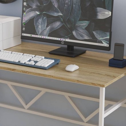 Письмовий стіл Ferrum-decor Райан 75x120x60 білий ДСП Дуб Сонома 16мм (FRD-101132)