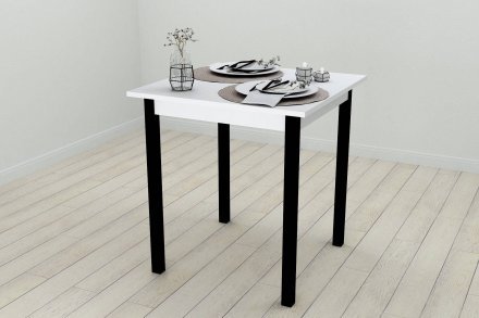 Стіл кухонний Ferrum-decor Дієго 75x70x70 Чорний ДСП Біле 16мм (FRD-106299) Стіл кухонний Ferrum-decor Дієго 75x70x70 Чорний ДСП Біле 16мм (FRD-106299)
