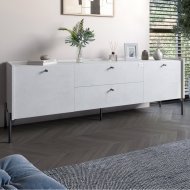 Тумба під телевізор з шухлядами LION Wood з чорними ніжками 160х65х40 см Бетон style (LION-043123) Тумба під телевізор з шухлядами LION Wood з чорними ніжками 160х65х40 см Бетон style (LION-043123)