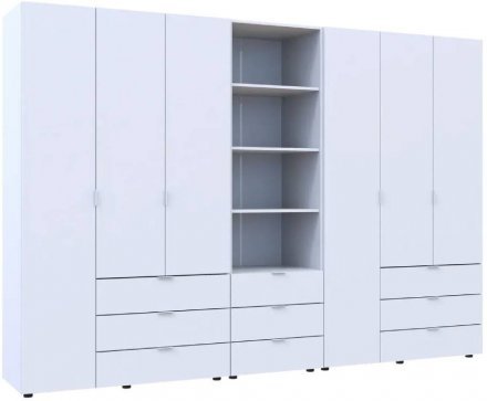 Шафа для одягу Doros Гелар Білий 3+3ДСП з пеналом 292.4х49.5х203.4 (DRS-011923)