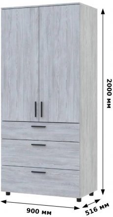 Шафа для одягу Doros Торн Кремона Канноло 2 ДСП/3Ш (полиці) 90х51.6х200 (DRS-012016) Шафа для одягу Doros Торн Кремона Канноло 2 ДСП/3Ш (полиці) 90х51.6х200 (DRS-012016)
