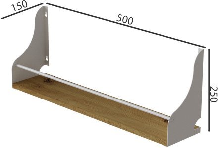 Полиця настінна Ferrum-decor Ізі 260x500x150 метал Білий ДСП Дуб Артизан 16 мм (FRD-102917) Полиця настінна Ferrum-decor Ізі 260x500x150 метал Білий ДСП Дуб Артизан 16 мм (FRD-102917)