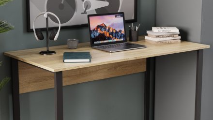 Письмовий стіл Ferrum-decor Курт 75x120x60 чорний ДСП Дуб Сонома 16мм (FRD-103914)
