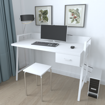 Письмовий стіл Ferrum-decor 750x1000x600 Білий метал ДСП Біле 32 мм (FRD-103436)