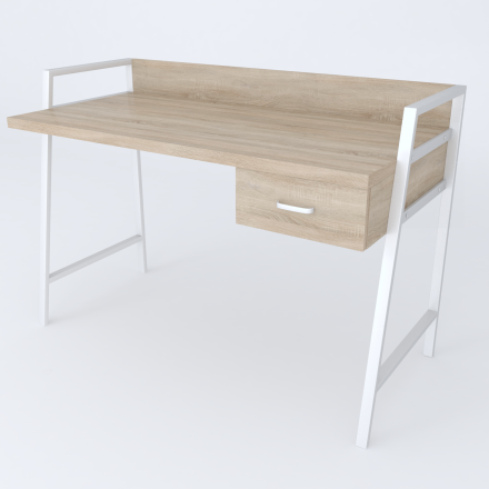 Письмовий стіл Ferrum-decor 750x1200x600 Білий метал ДСП Дуб Сонома 32 мм (FRD-103460) Письмовий стіл Ferrum-decor 750x1200x600 Білий метал ДСП Дуб Сонома 32 мм (FRD-103460)