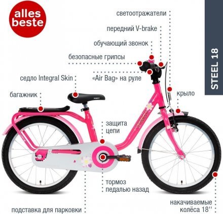 Двоколісний велосипед Steel 18 4320 pink рожевий Двоколісний велосипед Steel 18 4320 pink рожевий