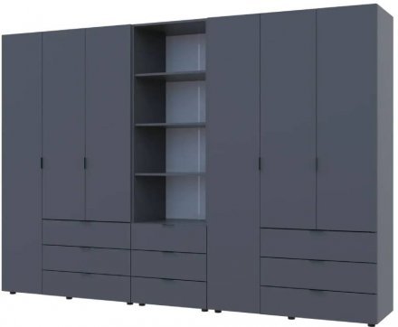 Шафа для одягу Doros Гелар Графіт 3+3ДСП з пеналом 292.4х49.5х203.4 (DRS-011924) Шафа для одягу Doros Гелар Графіт 3+3ДСП з пеналом 292.4х49.5х203.4 (DRS-011924)