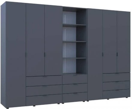 Шафа для одягу Doros Гелар Графіт 3+3ДСП з пеналом 292.4х49.5х203.4 (DRS-011924) Шафа для одягу Doros Гелар Графіт 3+3ДСП з пеналом 292.4х49.5х203.4 (DRS-011924)