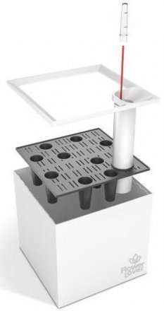 Вазон с системой автополива Cubico Flower Lover 9х9х9 білий глянцевий 32790