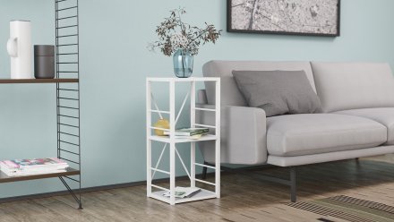 Етажерка 3/34 Ferrum-decor Серії Конект 73x34x28 білий ДСП Біле 16мм (FRD-104295)