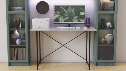 Стіл письмовий Line Лайт Ferrum-decor 750x1200x600 Чорний метал ДСП Бетон 16 мм (FRD-104863) Стіл письмовий Line Лайт Ferrum-decor 750x1200x600 Чорний метал ДСП Бетон 16 мм (FRD-104863)