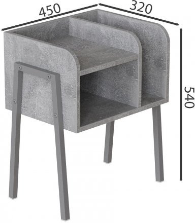 Тумба модульна Ferrum-decor Амелі 540x450x320 метал Сірий ДСП Бетон 16 мм (FRD-103023) Тумба модульна Ferrum-decor Амелі 540x450x320 метал Сірий ДСП Бетон 16 мм (FRD-103023)