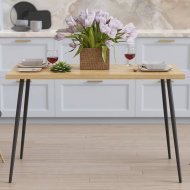 Стіл кухонний Марсель 50 Ferrum-decor 75x120x70 Чорний метал ДСП Дуб Артизан 32 мм (FRD-106710)