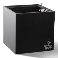Розумний вазон Cubico Flower Lover 33 см чорний глянсовий 4111809
