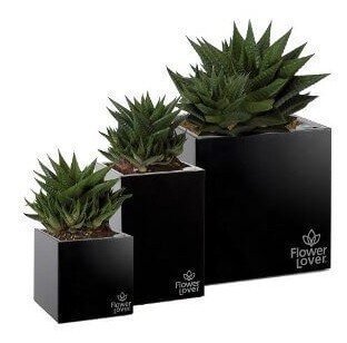 Розумний вазон Cubico Flower Lover 33 см чорний глянсовий 4111809