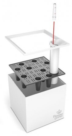 Розумний вазон Cubico Flower Lover 33 см чорний глянсовий 4111809