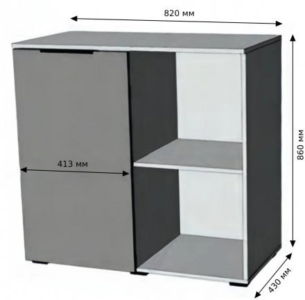 Тумба однодверна LION Краш 82x43x86 см Кашемір/Антрацит (LION-044116) Тумба однодверна LION Краш 82x43x86 см Кашемір/Антрацит (LION-044116)