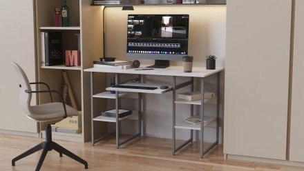 Письмовий стіл Ferrum-decor Тім 75x120x70 сірий ДСП Біле 16мм (FRD-101887)