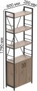 Етажерка 4/60 Ferrum-decor Серії Конект з тумбою 179x60x28 Чорний ДСП Сан-Марино (FRD-104485)