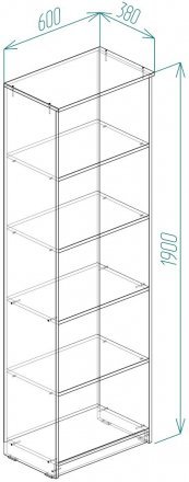 Шафа Анжело Ferrum-decor на 5 полиць 1900x600x380 ДСП Біле 16 мм (FRD-104971) Шафа Анжело Ferrum-decor на 5 полиць 1900x600x380 ДСП Біле 16 мм (FRD-104971)