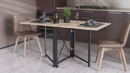 Стіл-книжка трансформер Оріон 2 Ferrum-decor 750x1520x730 Чорний метал ДСП Дуб Сан-Марино 16 мм (FRD-104584) Стіл-книжка трансформер Оріон 2 Ferrum-decor 750x1520x730 Чорний метал ДСП Дуб Сан-Марино 16 мм (FRD-104584)