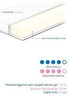 Матрац безпружинний Нео 70х170х15 см