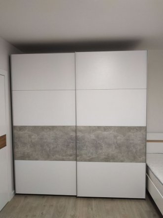 Шафа-купе двохдверна Doros G-Caiser 220х60х240 см Білий/Бетон (DRS-011006)