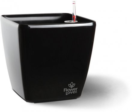 Вазон із системою автополиву Quadrato Flower Lover 18x18x17 антрацит глянцевий 23196