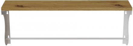 Полиця настінна Ferrum-decor Юзібі 270x600x150 метал Білий ДСП Дуб Артизан 16 мм (FRD-102686)